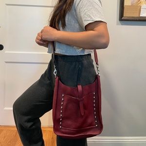 Rebecca Minkoff crossbody maroon w/silver hardware